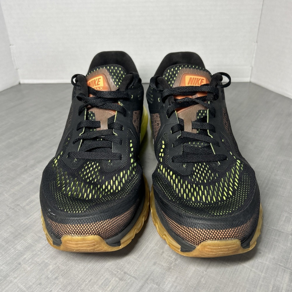 Nike Air Max 2014 Mens Size 12 Black Atomic Orange Volt Green Great *Minor Flaw - Picture 2 of 10